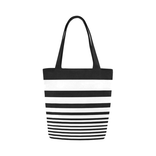 Black & White Bars Canvas Tote Bag (Model 1657)