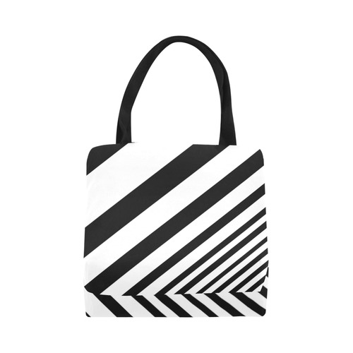 Black & White Bars Canvas Tote Bag (Model 1657)