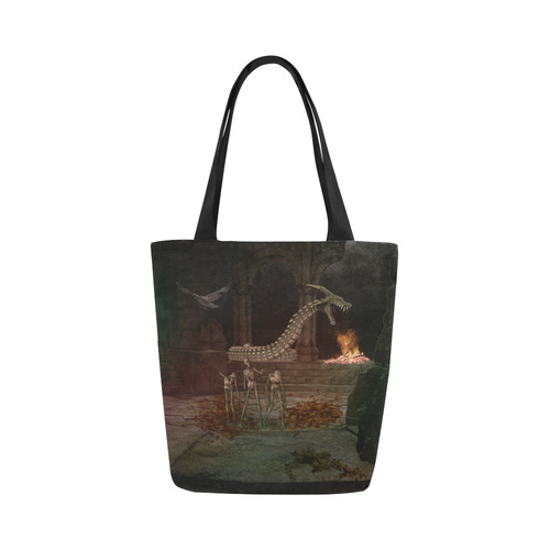 Dragon meets his Zombie Friends Canvas Tote Bag (Model 1657)