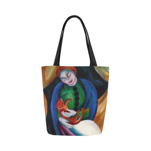 Girl With Cat II  by Franz Marc Canvas Tote Bag (Model 1657)