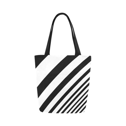 Black & White Bars Canvas Tote Bag (Model 1657)