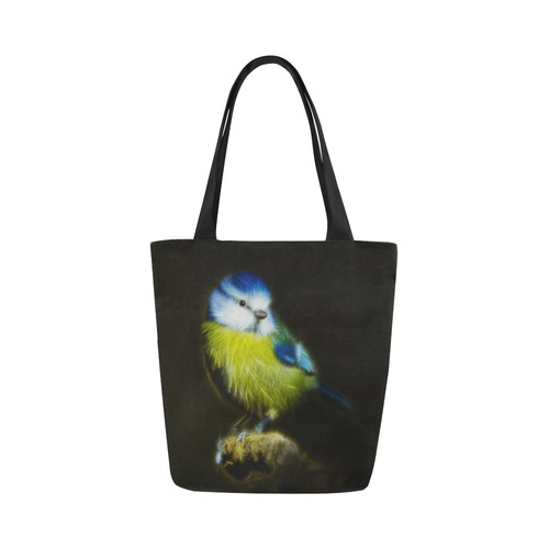 Little Cute Blue Tit Canvas Tote Bag (Model 1657)