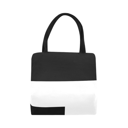 Black & White Canvas Tote Bag (Model 1657)