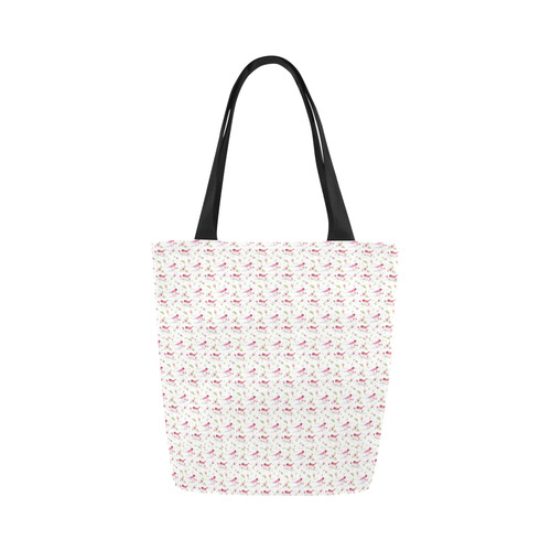 Lovely Pattern with Birds and Flowers Canvas Tote Bag (Model 1657)