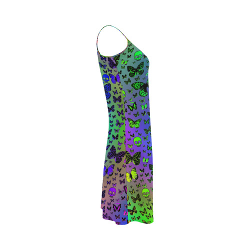 Colorful Skulls & Butterflies Alcestis Slip Dress (Model D05)