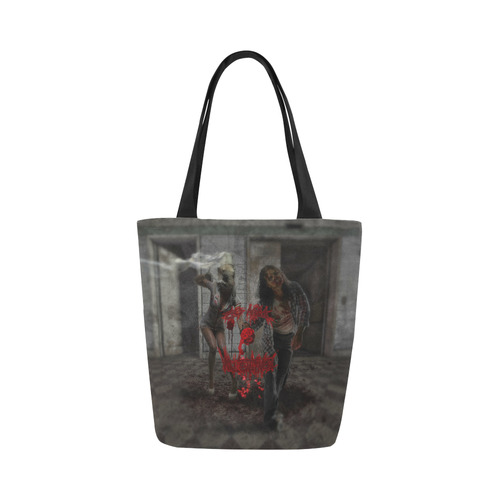 Valentines Day Zombie Couple Canvas Tote Bag (Model 1657)
