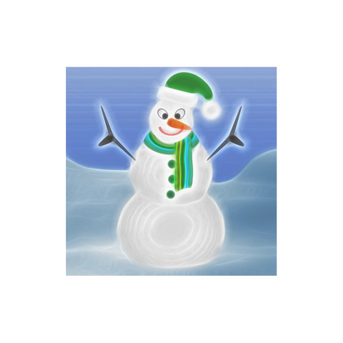 Happy Snowman on Christmas Canvas Tote Bag (Model 1657)