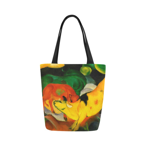 Red Yellow Green Cows by Franz Marc Canvas Tote Bag (Model 1657)