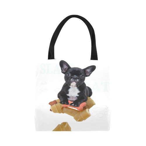 Cute Bulldog Puppy Canvas Tote Bag (Model 1657)