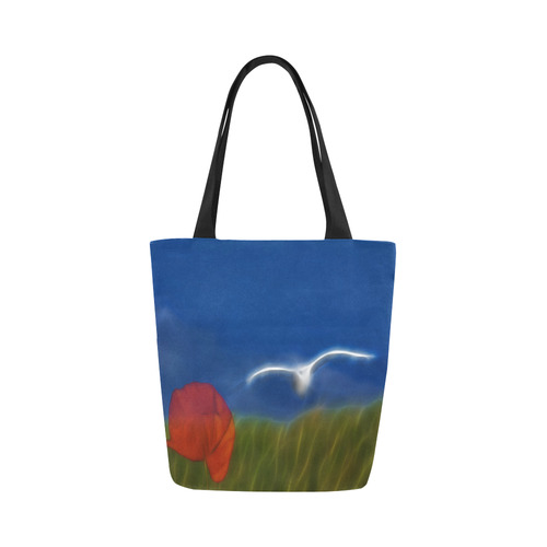 Wonderfull Summer with Seagull and Poppy Canvas Tote Bag (Model 1657)