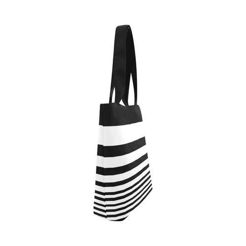 Black & White Bars Canvas Tote Bag (Model 1657)