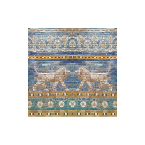 Two Lions And Daisis Mosaic Canvas Tote Bag (Model 1657)