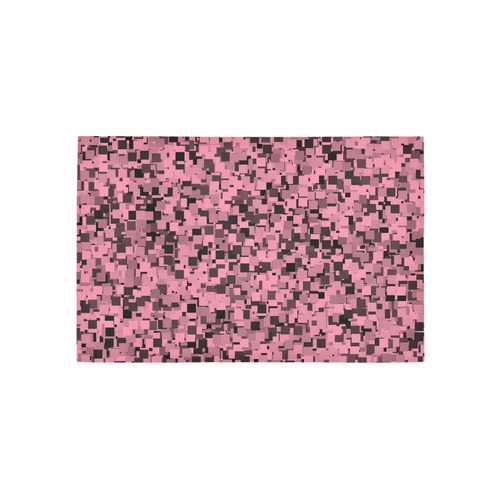 Pink and Gray Pixels Area Rug 5'x3'3''