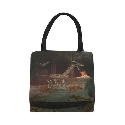 Dragon meets his Zombie Friends Canvas Tote Bag (Model 1657)