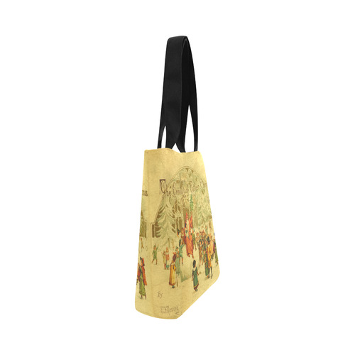 The Coming of Father Christmas Vintage Painting Canvas Tote Bag (Model 1657)
