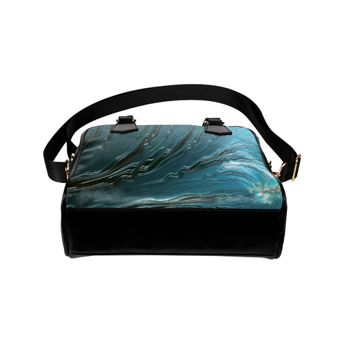 Big Wave Fine Fractal Waves Ocean Shoulder Handbag (Model 1634)