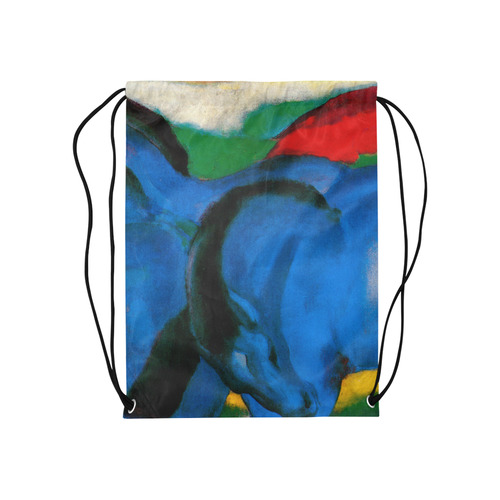 The Little Blue Horses by Franz Marc Medium Drawstring Bag Model 1604 (Twin Sides) 13.8"(W) * 18.1"(H)