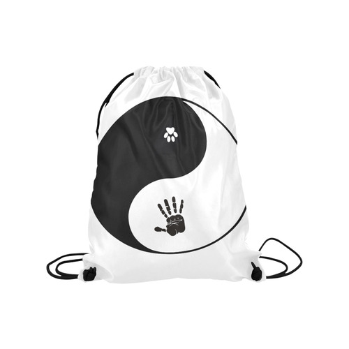 Dogs and Humans Medium Drawstring Bag Model 1604 (Twin Sides) 13.8"(W) * 18.1"(H)