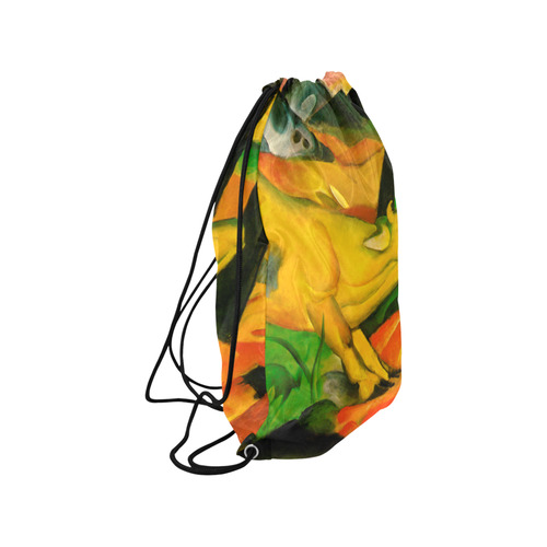 The Yellow Cow by Franz Marc Medium Drawstring Bag Model 1604 (Twin Sides) 13.8"(W) * 18.1"(H)