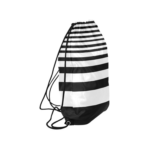 Black & White Bars Medium Drawstring Bag Model 1604 (Twin Sides) 13.8"(W) * 18.1"(H)