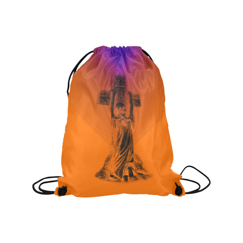 Praying To The Angels Medium Drawstring Bag Model 1604 (Twin Sides) 13.8"(W) * 18.1"(H)