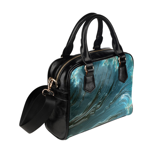 Big Wave Fine Fractal Waves Ocean Shoulder Handbag (Model 1634)