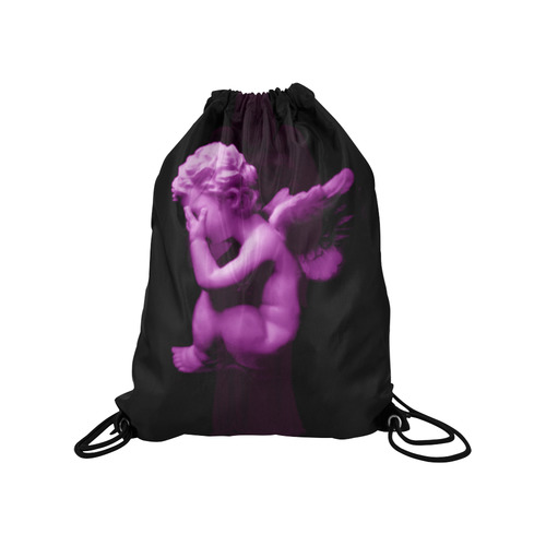 Sad li'l angel Medium Drawstring Bag Model 1604 (Twin Sides) 13.8"(W) * 18.1"(H)