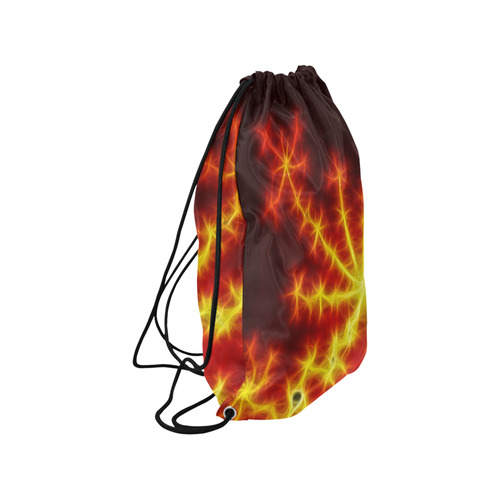 Fractal Explosion In Red And Yellow Medium Drawstring Bag Model 1604 (Twin Sides) 13.8"(W) * 18.1"(H)