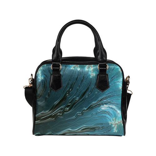 Big Wave Fine Fractal Waves Ocean Shoulder Handbag (Model 1634)