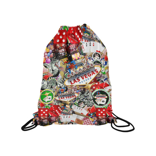 Las Vegas Icons - Gamblers Delight Medium Drawstring Bag Model 1604 (Twin Sides) 13.8"(W) * 18.1"(H)