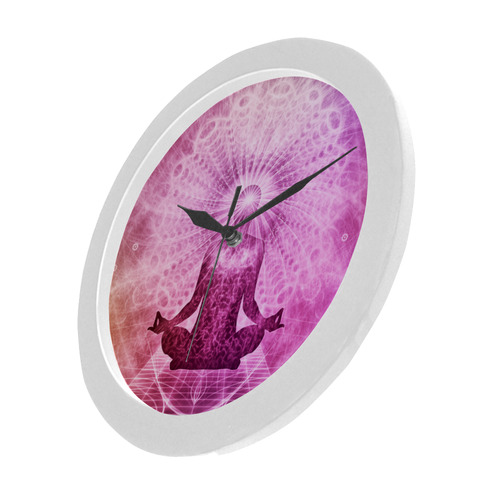 Holy Yoga Lotus Meditation Circular Plastic Wall clock