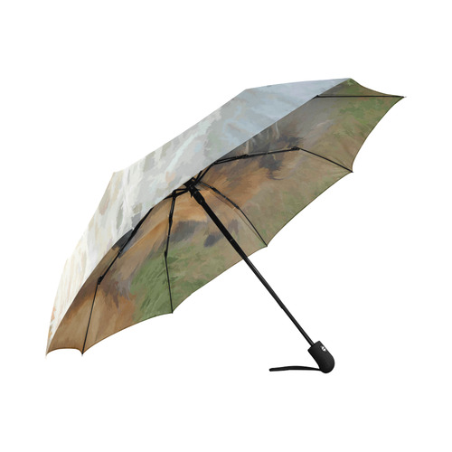Collie Dog in Grassy Field Auto-Foldable Umbrella (Model U04)