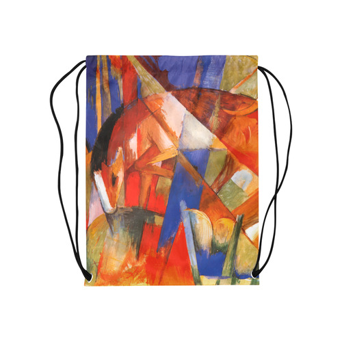 Fantasy Animal (horse) by Franz Marc Medium Drawstring Bag Model 1604 (Twin Sides) 13.8"(W) * 18.1"(H)