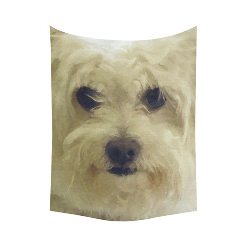 Shaggy Dog Modern Portrait Art Cotton Linen Wall Tapestry 60"x 80"