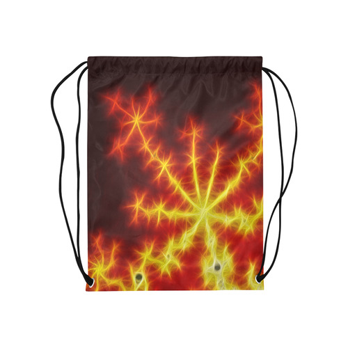 Fractal Explosion In Red And Yellow Medium Drawstring Bag Model 1604 (Twin Sides) 13.8"(W) * 18.1"(H)