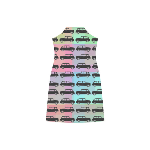 London Taxi Cab Pattern V-Neck Open Fork Long Dress(Model D18)