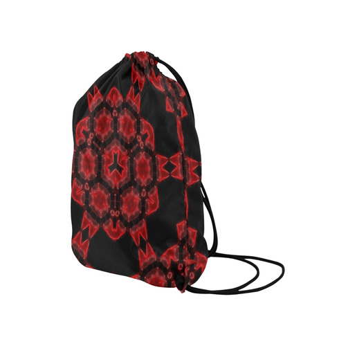 Red Alaun Mandala Medium Drawstring Bag Model 1604 (Twin Sides) 13.8"(W) * 18.1"(H)