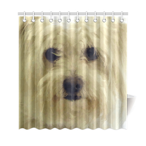 Shaggy Dog Modern Portrait Art Shower Curtain 69"x72"