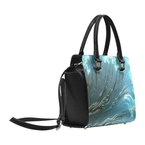 Big Wave Fine Fractal Waves Ocean Classic Shoulder Handbag (Model 1653)