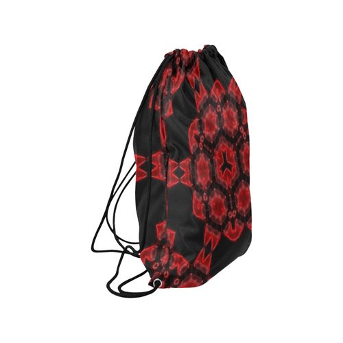 Red Alaun Mandala Medium Drawstring Bag Model 1604 (Twin Sides) 13.8"(W) * 18.1"(H)