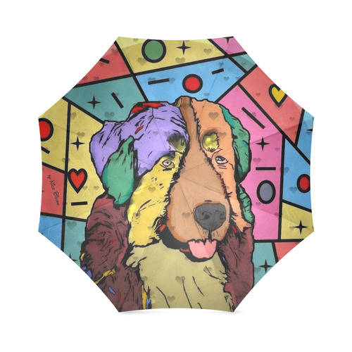 Bernese Mountain Dog Popart by Nico Bielow Foldable Umbrella (Model U01)