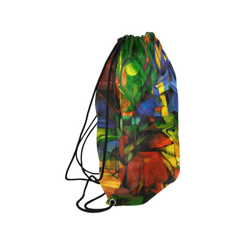 Deers in Wood by Franz Marc Medium Drawstring Bag Model 1604 (Twin Sides) 13.8"(W) * 18.1"(H)