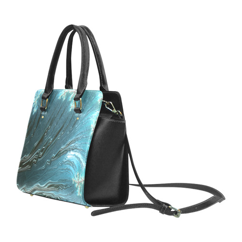 Big Wave Fine Fractal Waves Ocean Classic Shoulder Handbag (Model 1653)