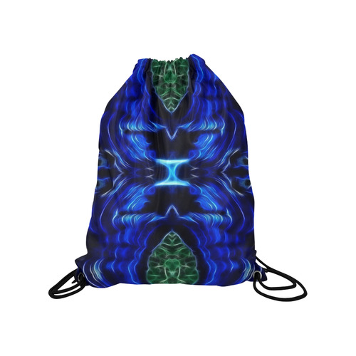 Darkblue-lightblue Lines in move Medium Drawstring Bag Model 1604 (Twin Sides) 13.8"(W) * 18.1"(H)