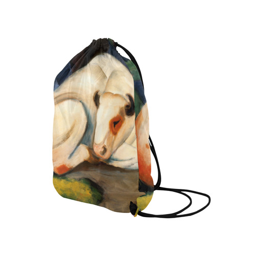 The Bull by Franz Marc Medium Drawstring Bag Model 1604 (Twin Sides) 13.8"(W) * 18.1"(H)