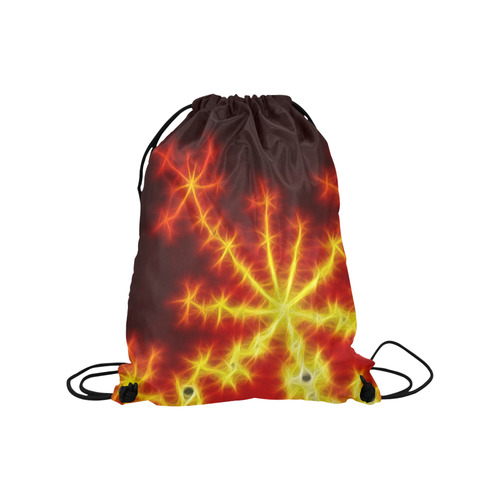 Fractal Explosion In Red And Yellow Medium Drawstring Bag Model 1604 (Twin Sides) 13.8"(W) * 18.1"(H)