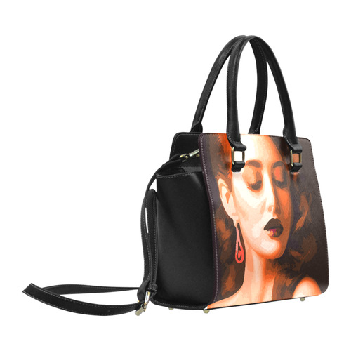 Beautiful Woman Portrait Classic Shoulder Handbag (Model 1653)