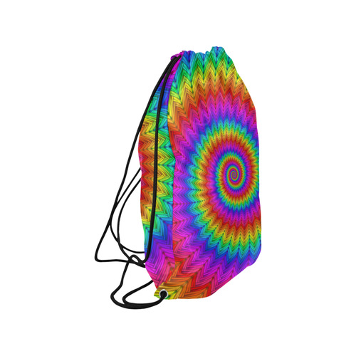 Psychedelic Rainbow Spiral Medium Drawstring Bag Model 1604 (Twin Sides) 13.8"(W) * 18.1"(H)