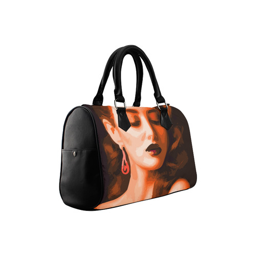 Beautiful Woman Portrait Boston Handbag (Model 1621)