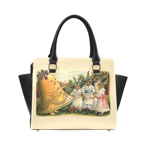 Happy Easter Vintage German Bunny Chorus Classic Shoulder Handbag (Model 1653)